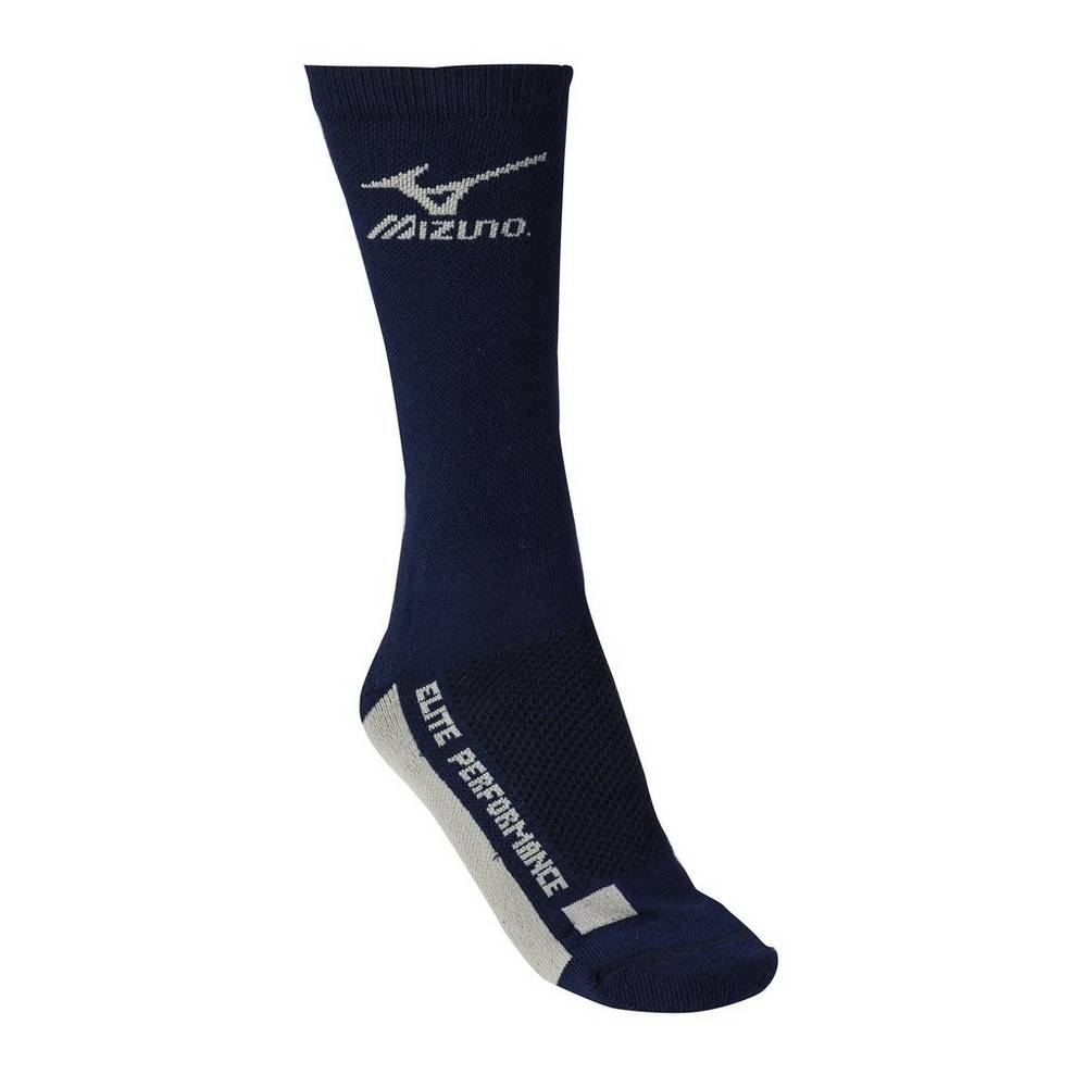 Mizuno Crew Férfi Zokni Sötétkék/Szürke ICK274903